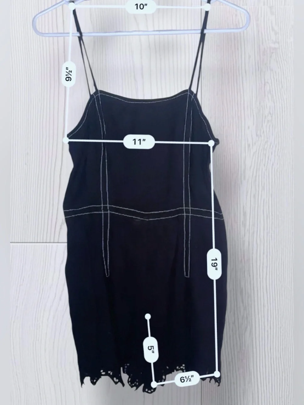 ZARA Black Eyelet Lace Scalloped Hem Romper | Contrast Stitching